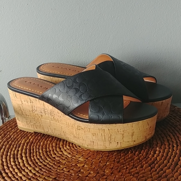 Coach Shoes - ⭐HOST PICK⭐ Coach platform cork wedge sandals